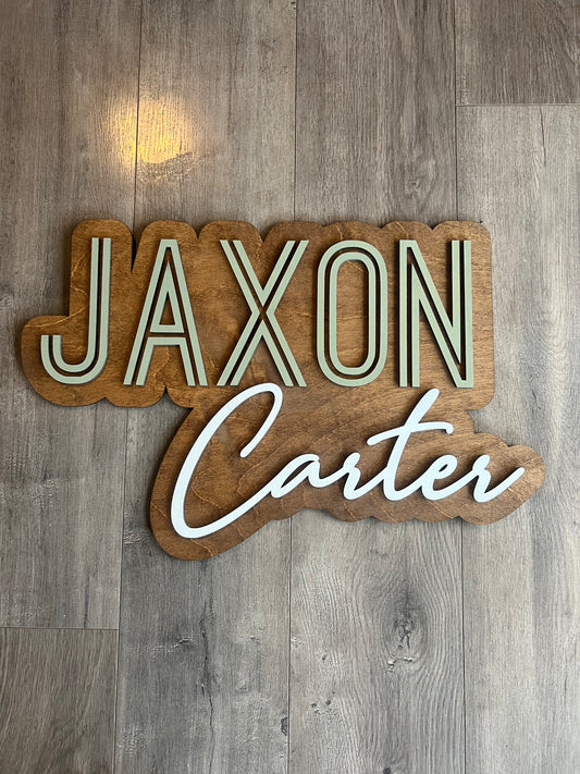 Wood Baby Room Name Sign