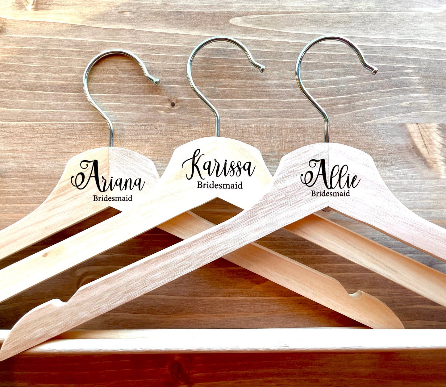 Personalized Engraved Wooden Wedding Hangers
