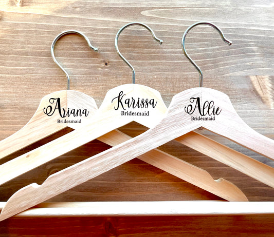 Personalized Engraved Wooden Wedding Hangers